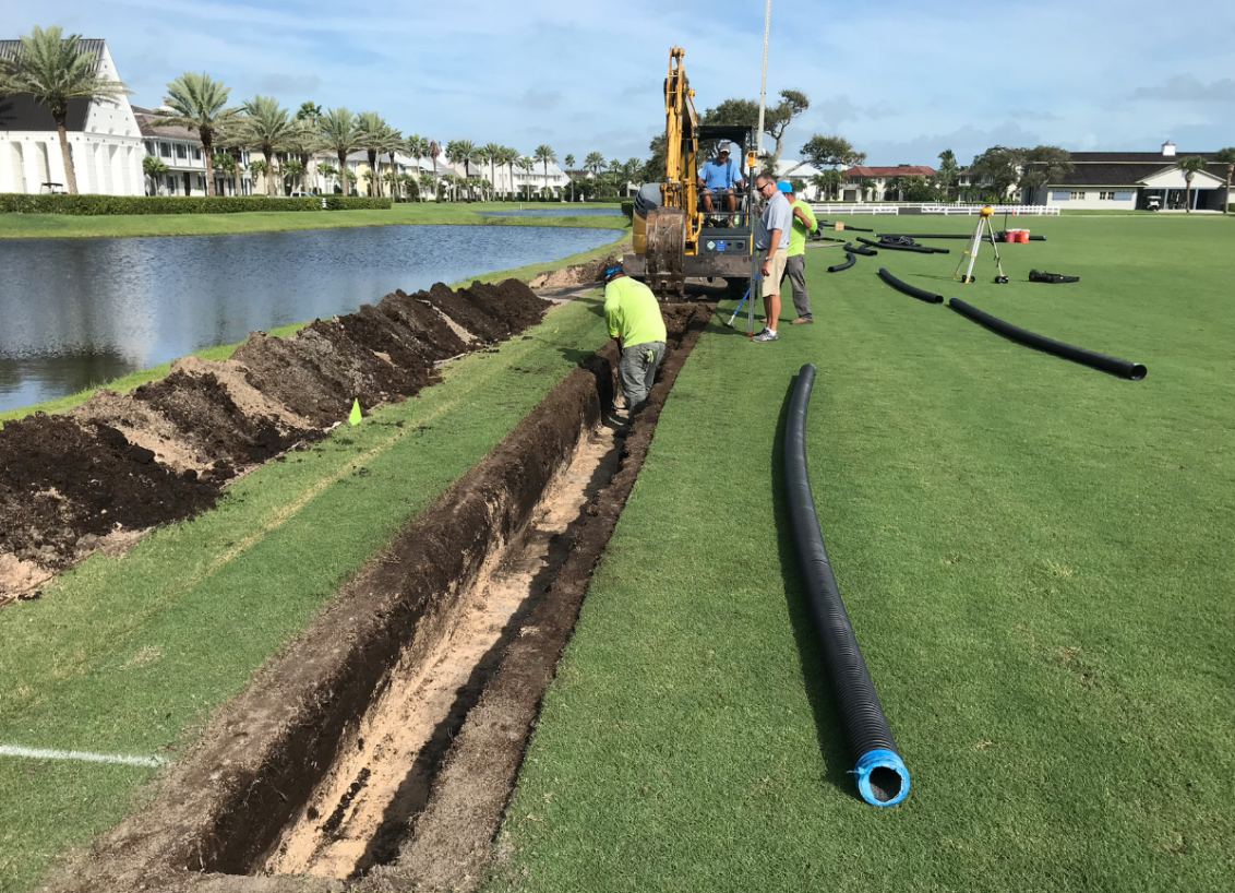 Golf Course Drainage Construction